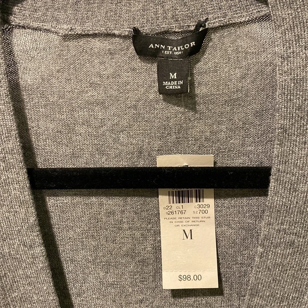 Ann Taylor Cashmere Blend Long Lightweight Cardigan NWT
